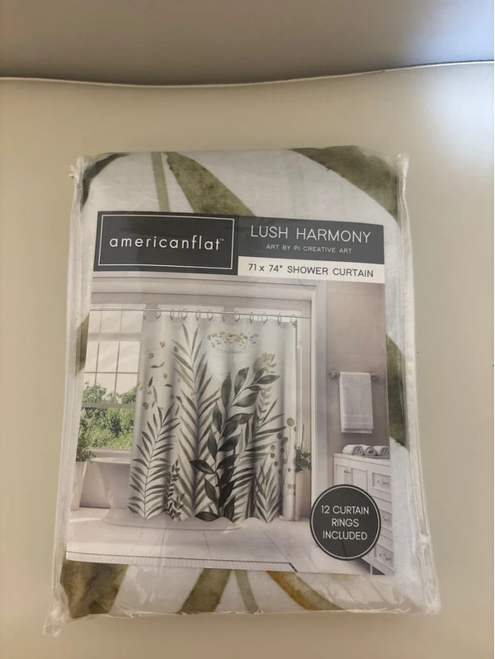 Americanflat Lush Harmony Botanical Shower Curtain 71” x 74” New